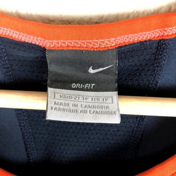 Nike Shirt Blue Orange Scoop Neck Tank Top Dri Fit Center Logo Size X Small - Picture 6 of 12